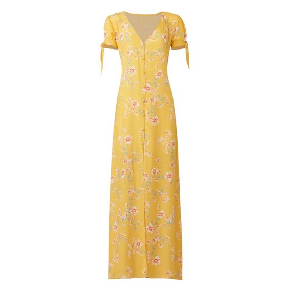 Flynn Skye Womens Maxi Dress Sz S Touch Of Honey 90s Romantic Fairy Cottagecore - Picture 12 of 12